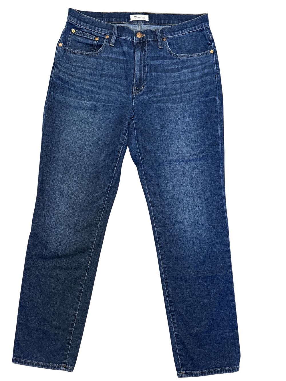 Madewell Women's High rise Slim Boyjean - Deep Indigo Blue Size 30